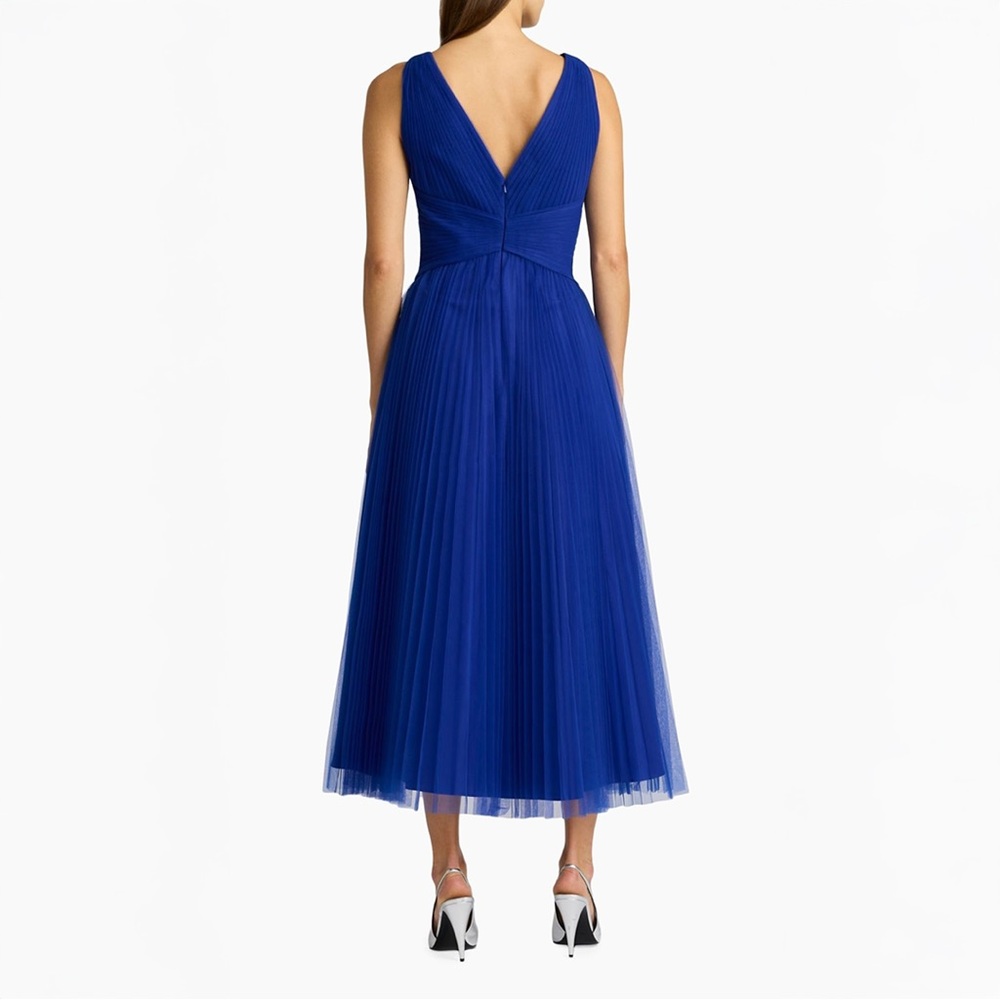 Zac Posen Tulle Midi-Dress in Royal Blue, size 6 - Picture 3 of 13